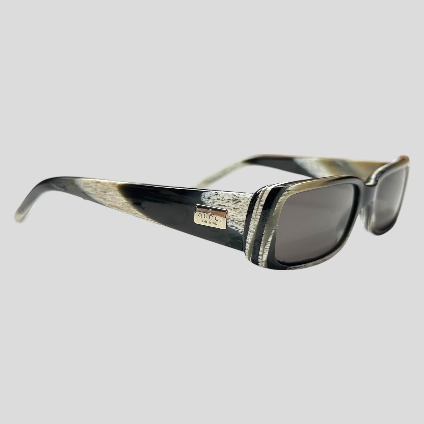 Gucci by Tom Ford 00’s Zebra Print GG Logo Square Sunglasses | O/S, Black and White