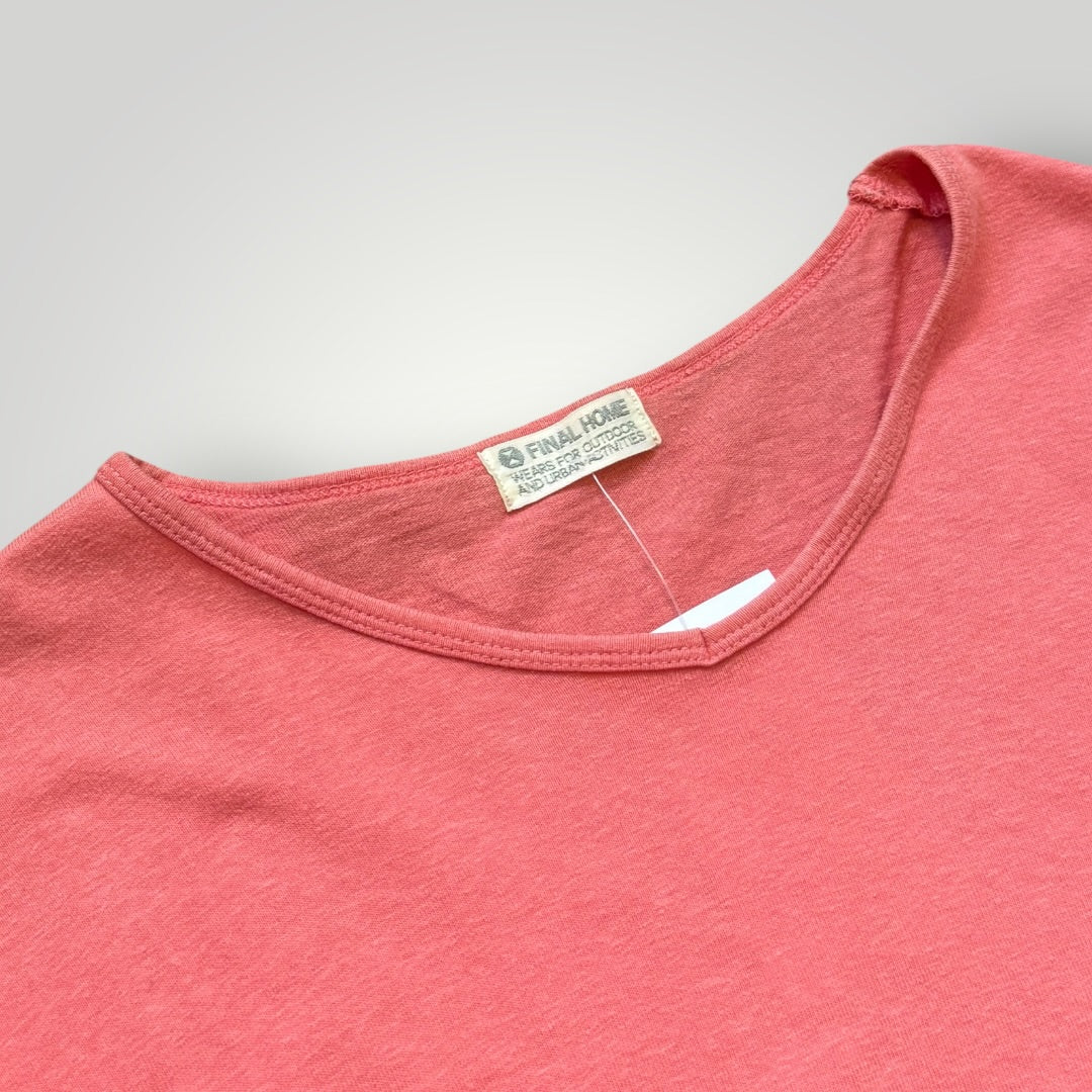 2000's Final Home V-Neck Long Sleeve T-Shirt M | O/S, Pink