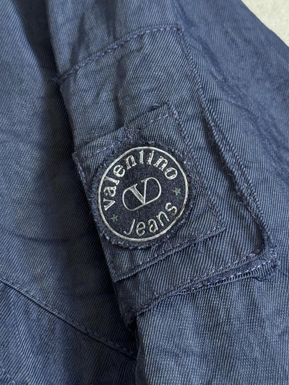 Valentino Jeans Navy Logo Patch Bomber Jacket
