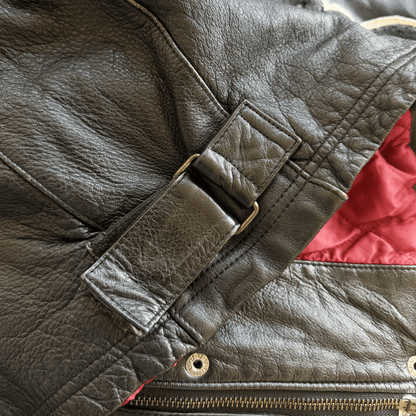 Avirex 'Black Aces' Leather Varsity Jacket - XL | XL, Black