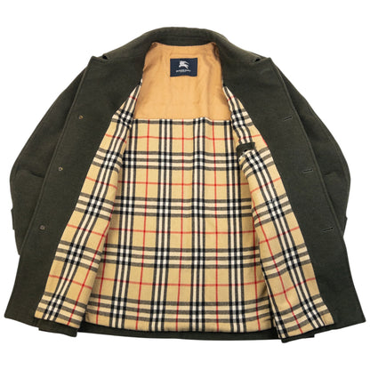 Vintage 2000s Burberry Nova Check Lined Wool Jacket Size XL | XL, Green