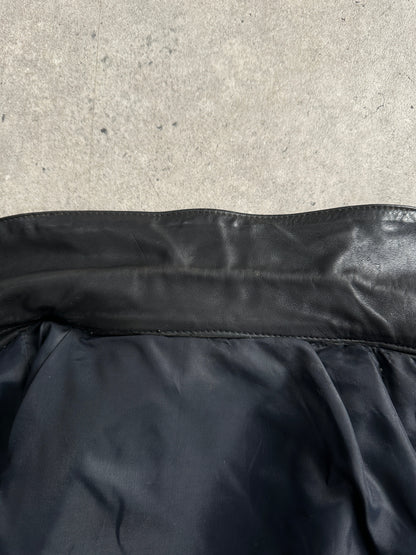 Vintage 1990s Fitted Moto Leather Jacket - XS-S