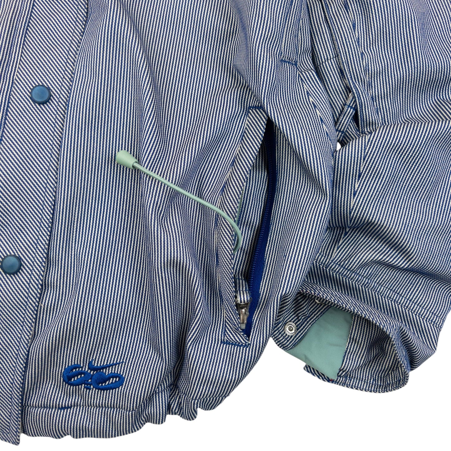 Vintage 2000s Nike 6.0 Striped Zip Up Snowboarding Jacket Womens Size L | Large, Blue