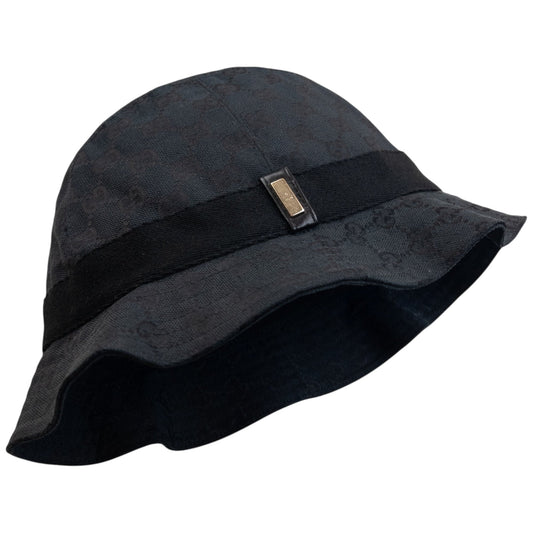 Vintage 2000s Gucci By Tom Ford Monogram Bucket Hat Size M | O/S, Black