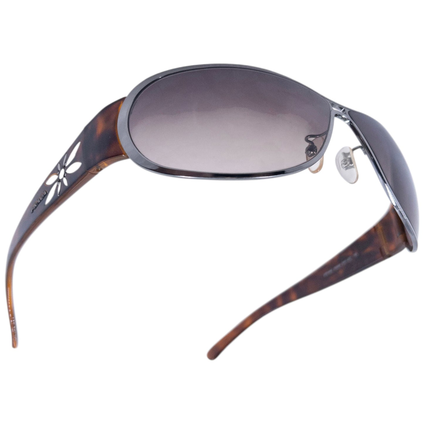 Vintage 2000s Prada Tortoise Shell Flower Sunglasses | O/S, Brown