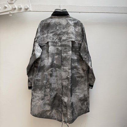 Stone Island 2024 DSM Dissolving Grid Camo Mesh reflective Nylon Parka Jacket (L) | Large, Camo