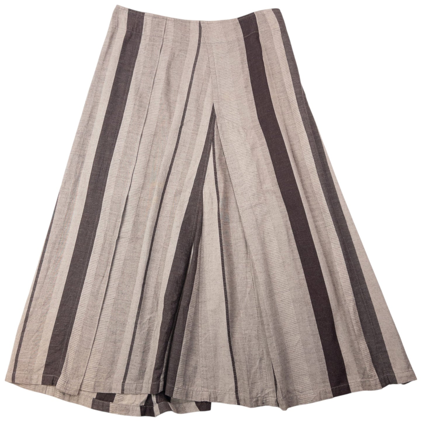 Vintage 90s Plantation By Issey Miyake Striped Skirt Womens Size W27 | W27, Beige