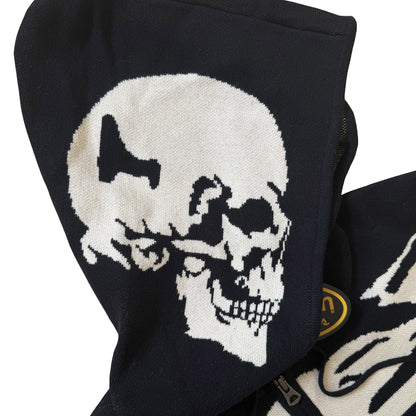 Vanson Leathers 14G Knitted Skeleton Hoodie - M | Medium, Black and White
