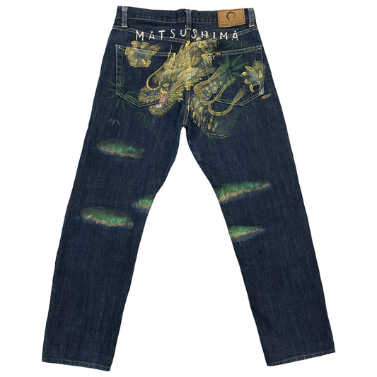 Zen Matsushima Hand Painted Jeans - W30"