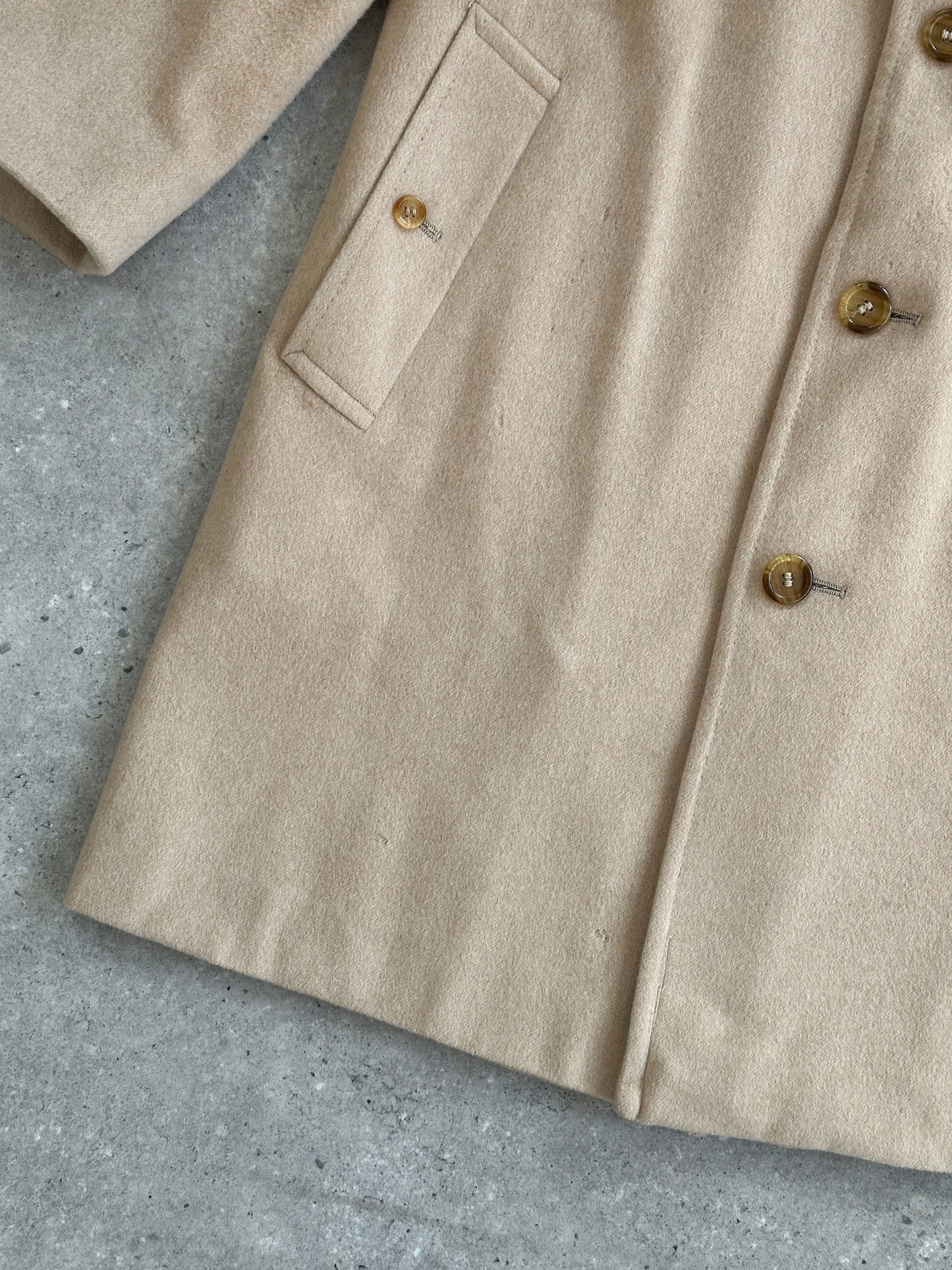 Burberry Pure Cashmere Double Faced Single Breasted Coat - L