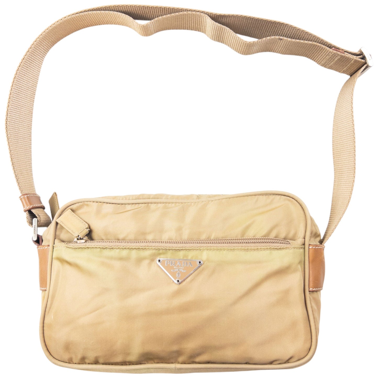 Vintage 2000s Prada Crossbody Bag | O/S, Beige