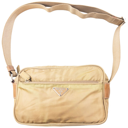 Vintage 2000s Prada Crossbody Bag | O/S, Beige