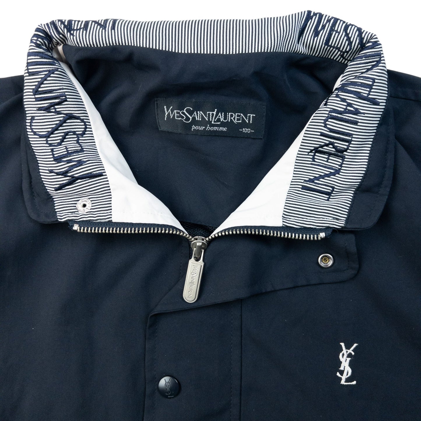 Vintage 90s YSL Yves Saint Laurent Harrington Jacket Size S | Small, Navy