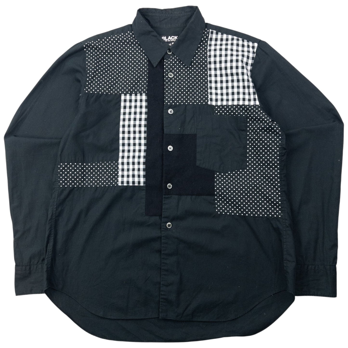 2012 Comme Des Garçons BLACK Long Sleeve Button Up Shirt Size M | Medium, Black