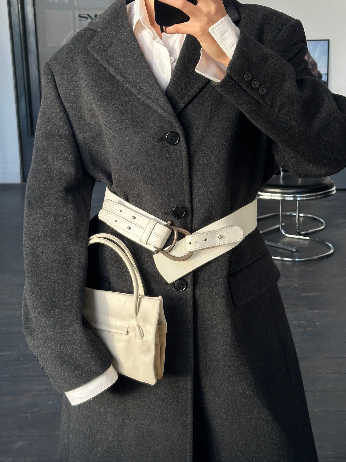 Italian Vintage 1990s Wool Cashmere Coat - XL