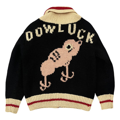 Evisu Dowluck Cowichan Knitted Cardigan - M | Medium, Black, Cream, Red