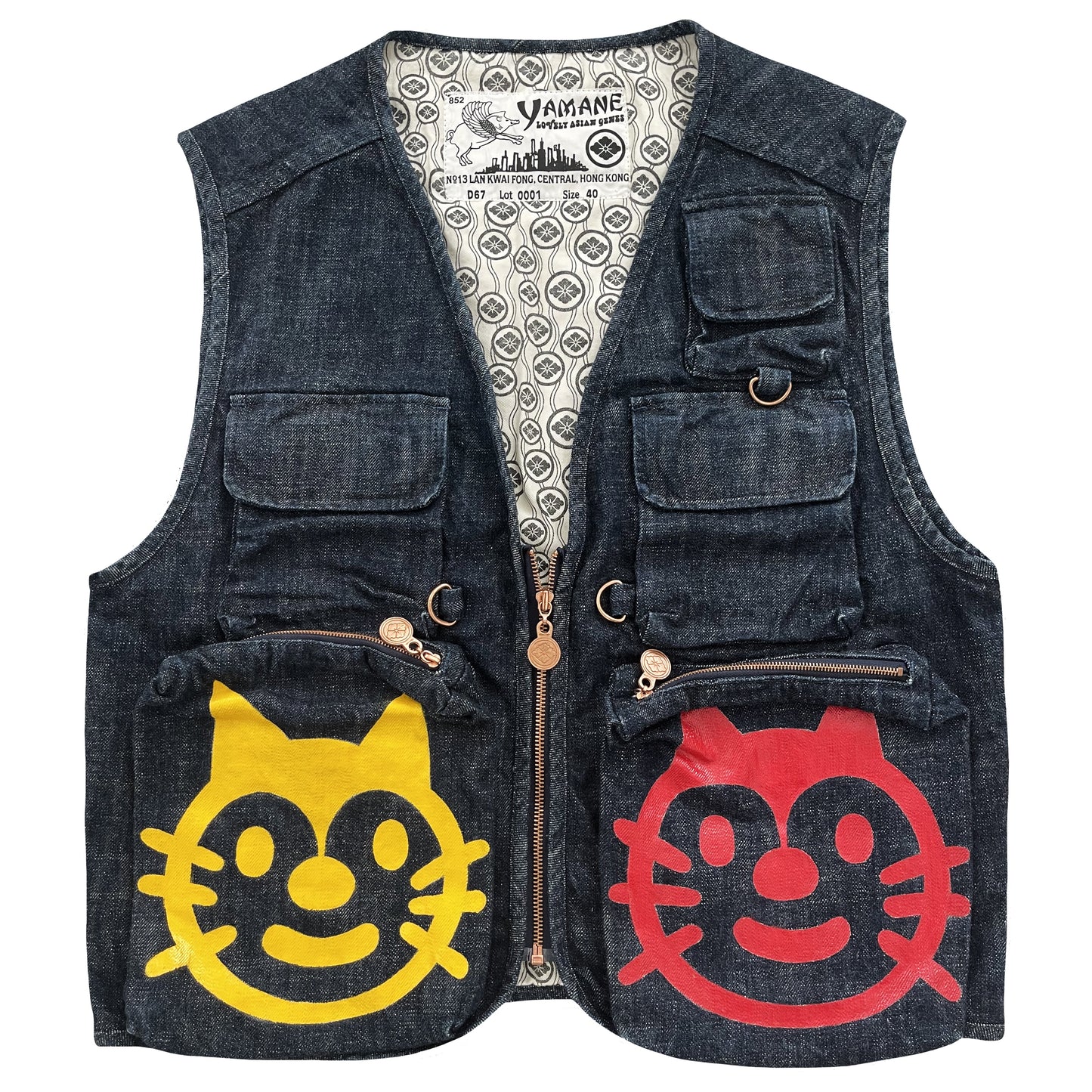 Evisu Yamane Denim Fisherman Vest - M