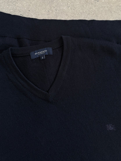 Burberry London 2000s Merino Wool V Neck Knitted Jumper - XL