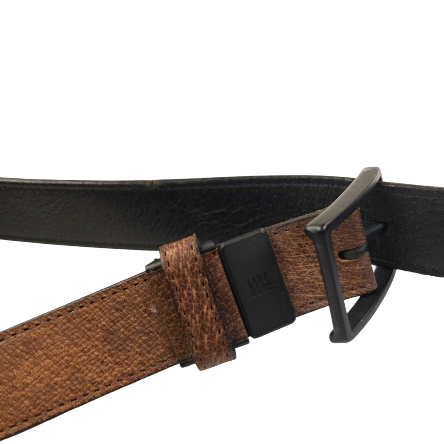 Vintage 2000s Issey Miyake Reversible Leather Belt Size L | O/S, Black