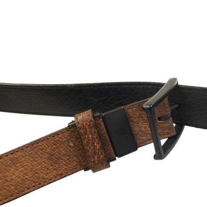 Vintage 2000s Issey Miyake Reversible Leather Belt Size L | O/S, Black