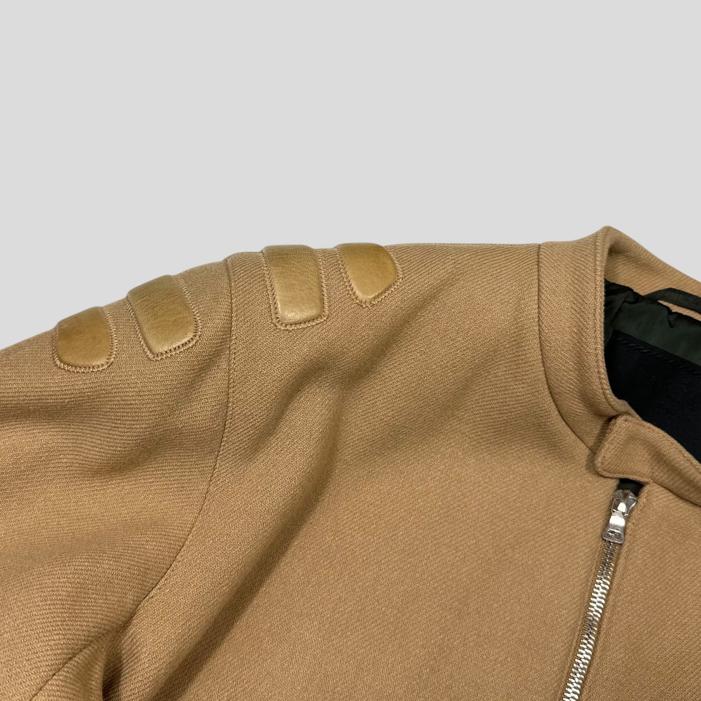 Prada Milano 1999 Wool Padded Leather Detailed Biker Jacket - L | Default Title, Multicoloured