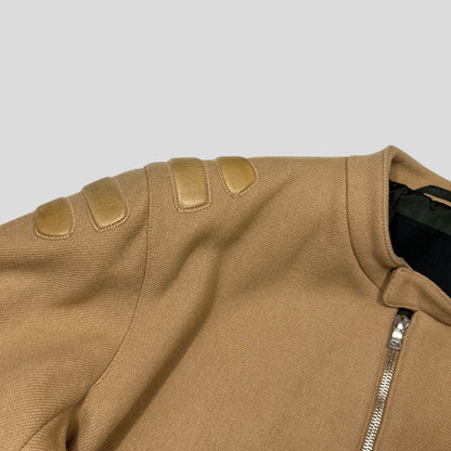 Prada Milano 1999 Wool Padded Leather Detailed Biker Jacket - L | Default Title, Multicoloured