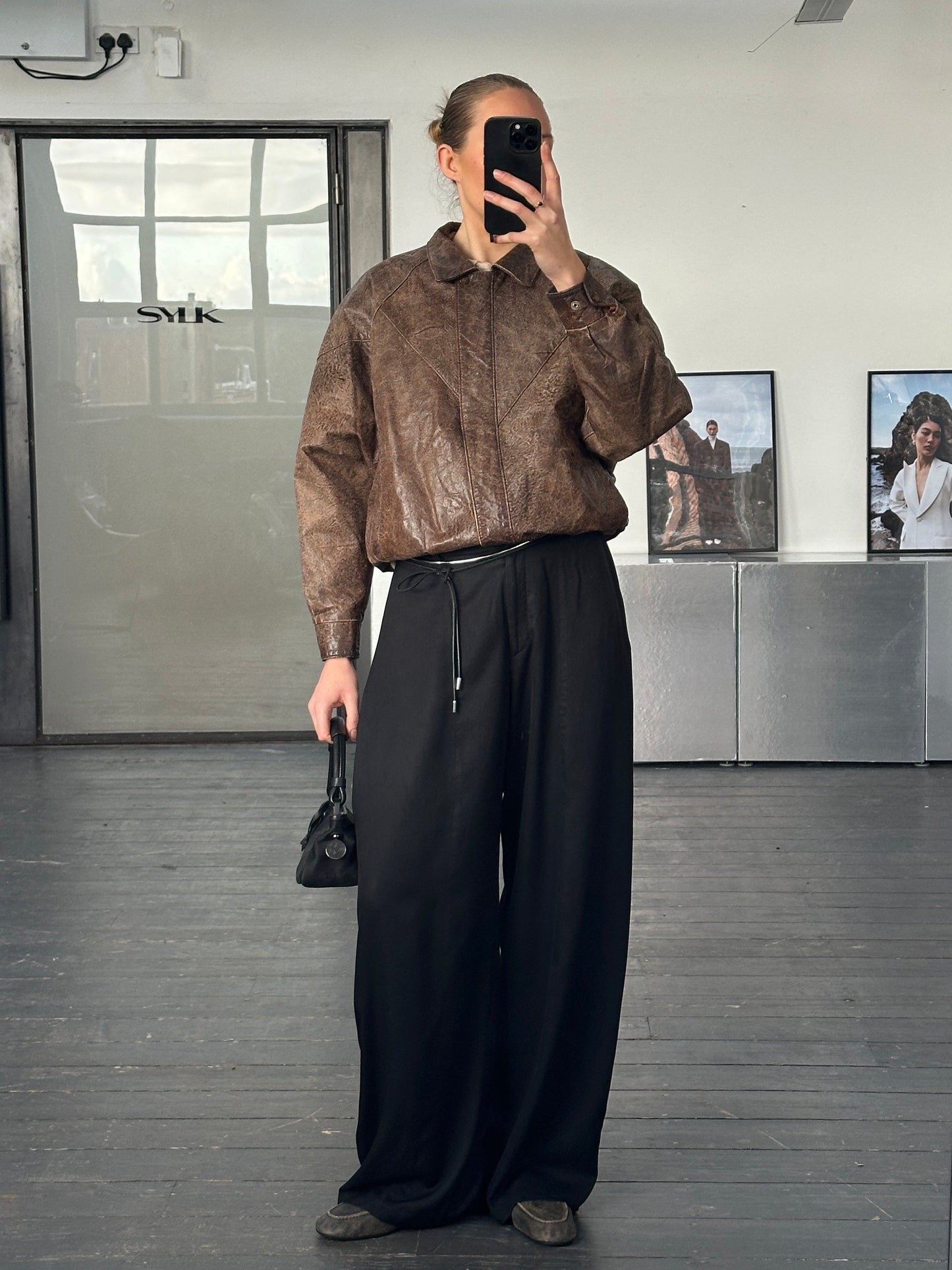 Vintage 1980s Aged Leather Jacket - S