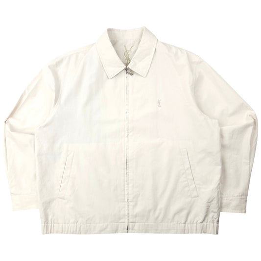 Vintage 90s YSL Yves Saint Laurent Harrington Jacket Size M | Medium, Cream