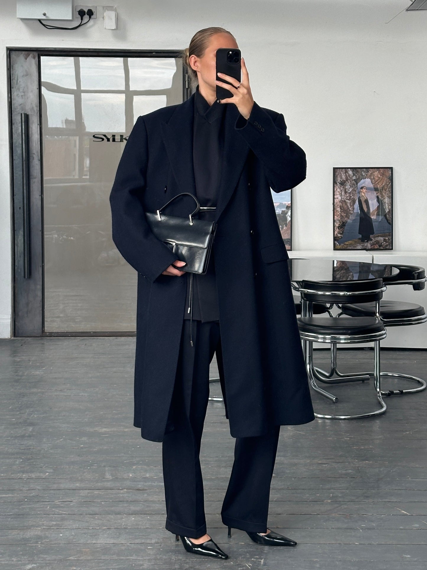 English Vintage 1990s Pure Wool Double Breasted Coat - XL