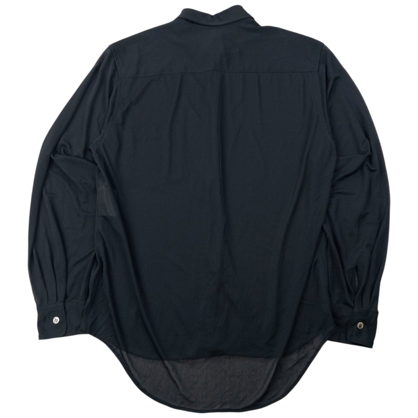 Vintage 90s Comme Des Garçons Sheer Long Sleeve Button Up Shirt Size S | Small, Black