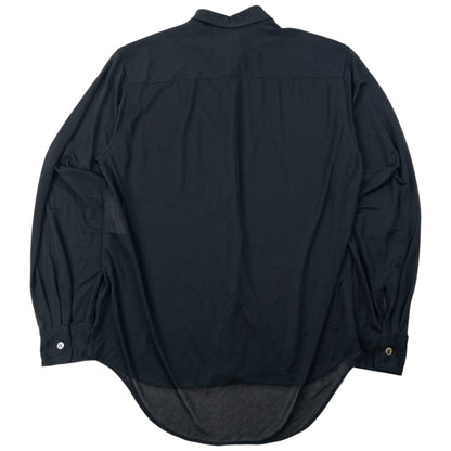 Vintage 90s Comme Des Garçons Sheer Long Sleeve Button Up Shirt Size S | Small, Black