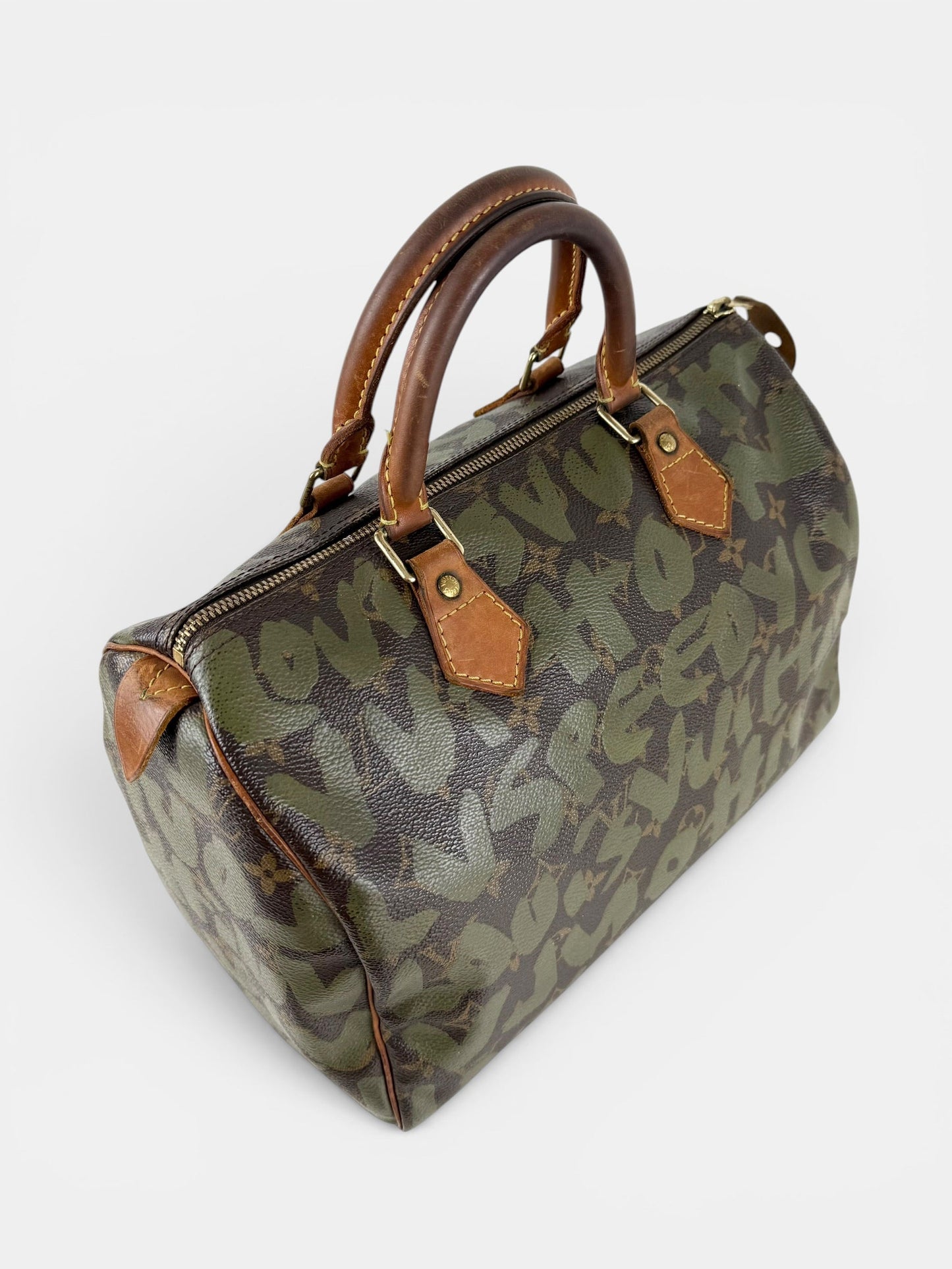 2001 Louis Vuitton x Stephen Sprouse Khaki Graffiti Speedy 30 Handbag | O/S, Multicoloured
