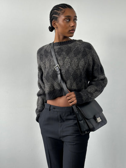 Vintage 1990s Wool Mohair Cropped Jumper - M