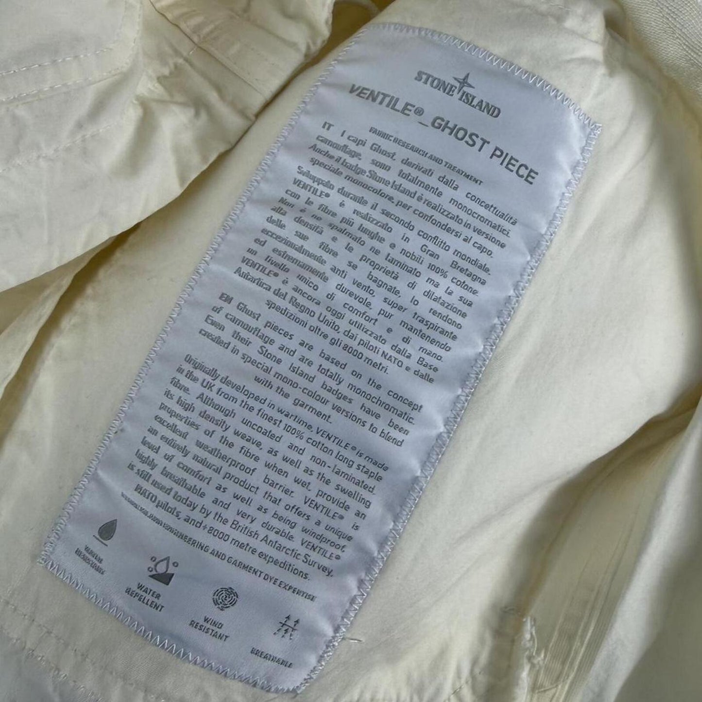 Stone Island Ventile Ghost Piece Jacket Cream (XL) | Large, Multicoloured