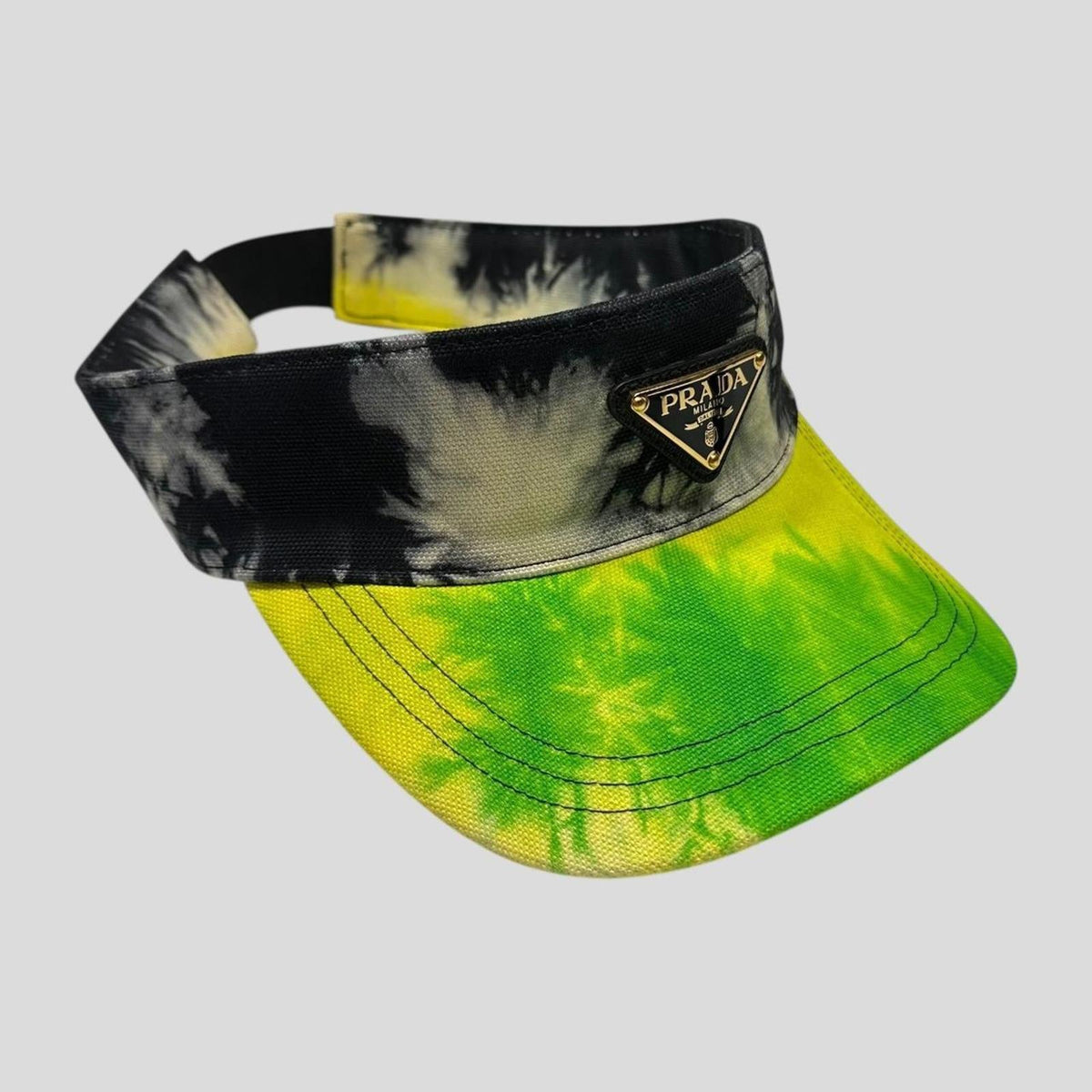 Prada Milano Tie-Dye Triangle Logo Visor Cap - M | O/S, Multicoloured