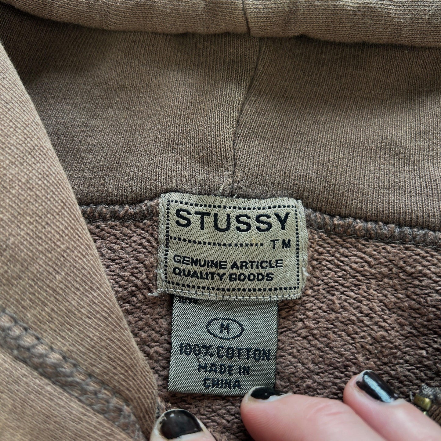 VIntage Stussy Zip Up Boxy Hoodie Size L