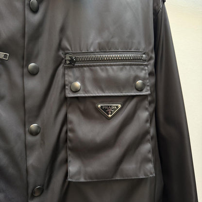 Prada Milano Re-Nylon Multi-Pocket Overshirt – Black (L) | Large, Black