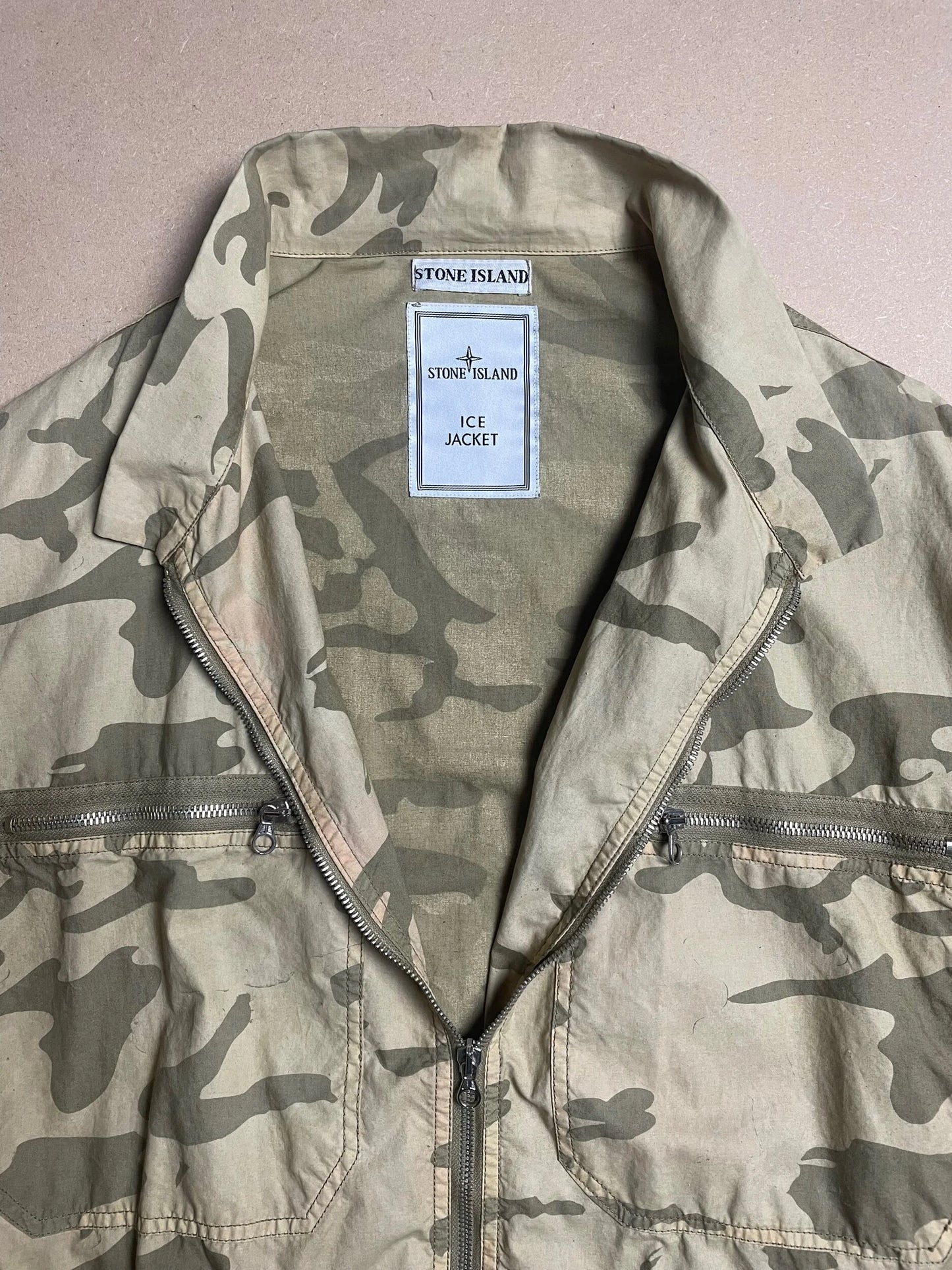 S/S 1989 Sand Cotton Poplin Ice Camouflage Bomber Jacket