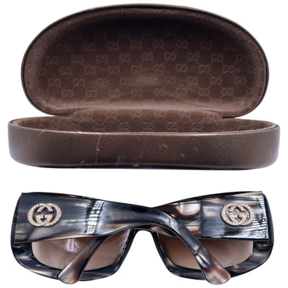 Vintage 2000s Gucci Diamonte Pattern Sunglasses | O/S, Tortoiseshell