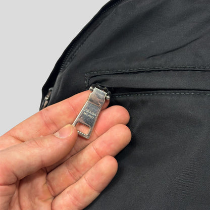 Prada 2018 Rubber Race Logo Nylon Sling Harness Backpack