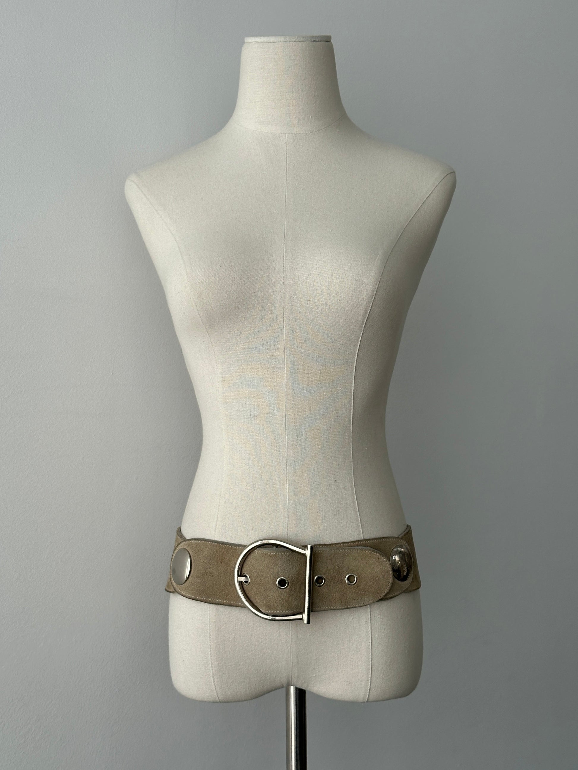Vintage 1990s Suede Chunky Belt - W30-34