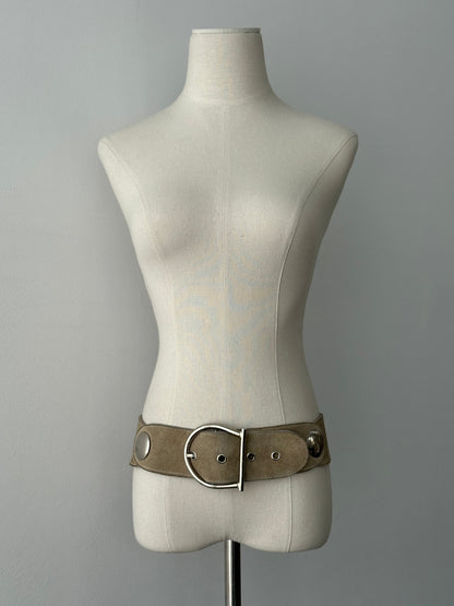 Vintage 1990s Suede Chunky Belt - W30-34