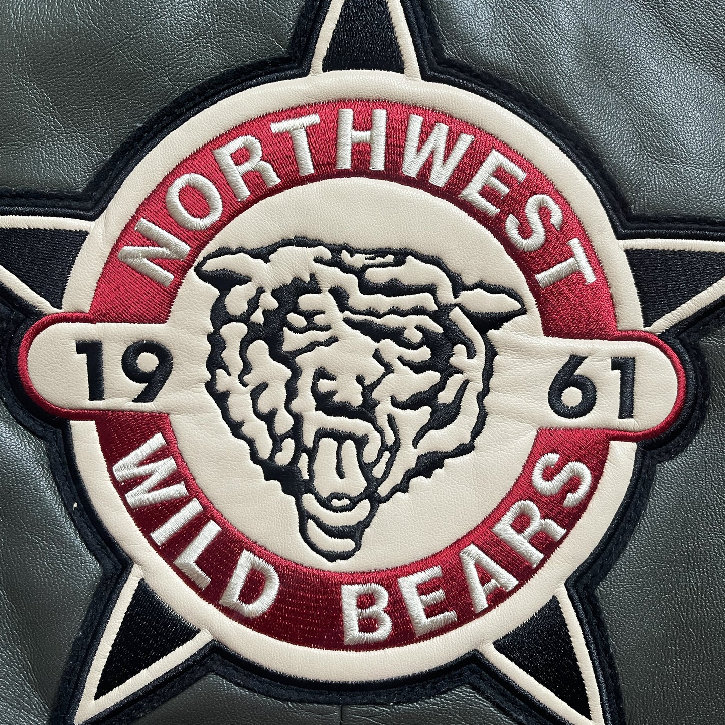Avirex Wild Bears Leather Varsity Jacket - XXL | XXL, Khaki