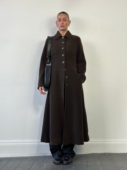 Max Mara Pure Wool A-Line Floor Length Coat - M