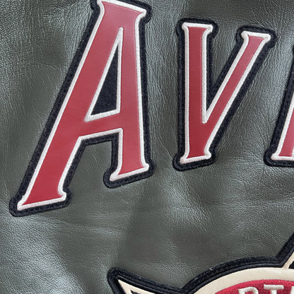 Avirex Wild Bears Leather Varsity Jacket - XXL | XXL, Khaki
