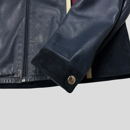 Prada Milano SS00 Runway Leather Racer Moto Jacket - S | Default Title, Multicoloured