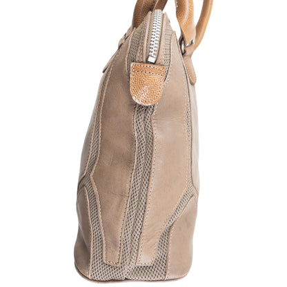 Vintage 90s Jean Paul Gaultier Leather Mesh Handbag | O/S, Brown