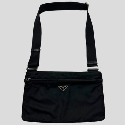 Prada Milano 00’s Nylon Rectangle Crossbody Bag | O/S, Black