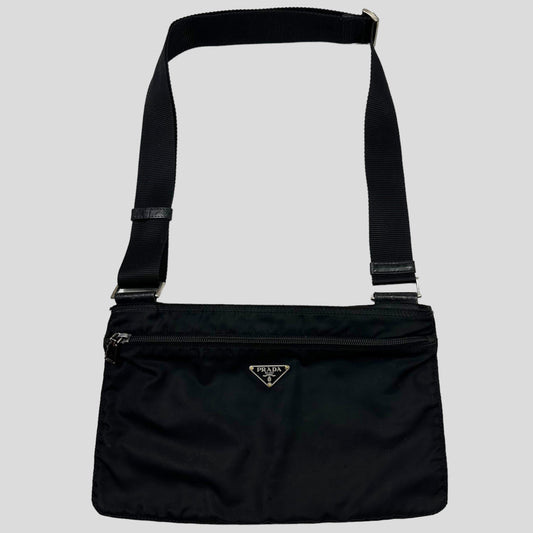 Prada Milano 00’s Nylon Rectangle Crossbody Bag | O/S, Black