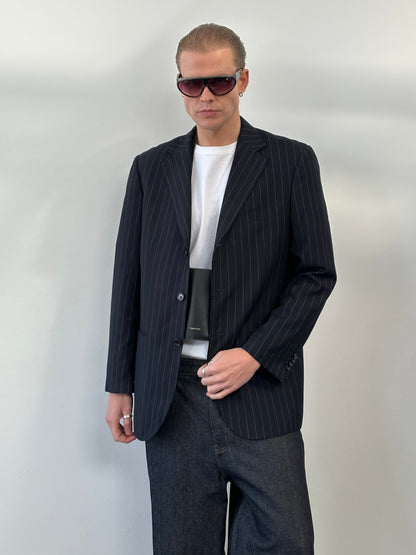 Loro Piana x Giorgio Di Napoli 1990s Wool Cashmere Striped Blazer - 42R